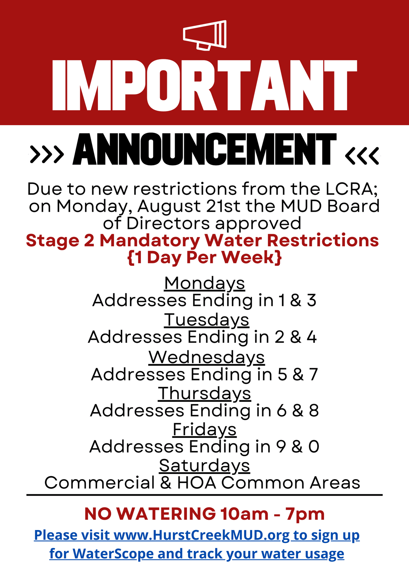 Stage 2 Restrictions